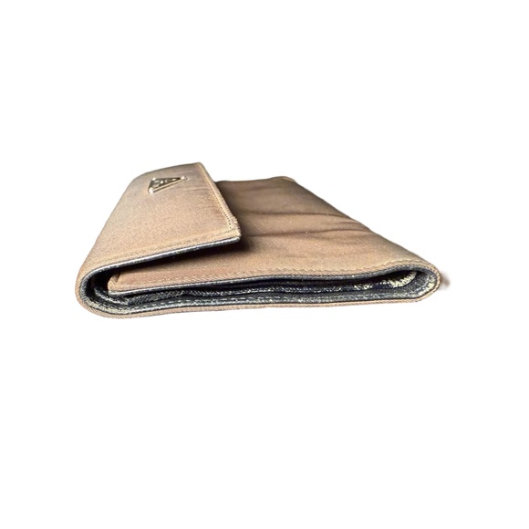 Prada Mens Wallet Army Green Fold-over Iconic Triangular Logo Designer Luxury - Picture 3 of 8